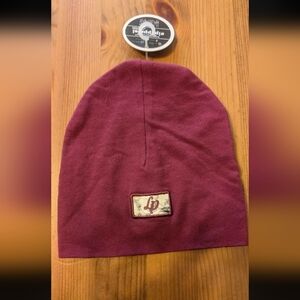 NWT LP dark Red Beanie with Logo Patch